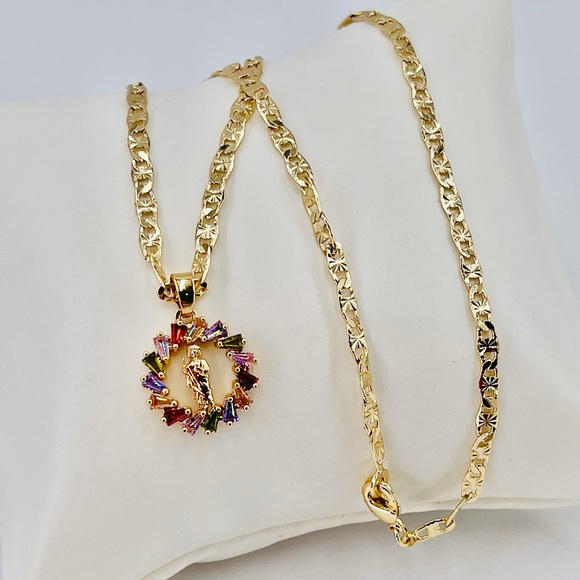 Saint Jude, and Chain 15” for girl Gold plated - Picture 1 of 6